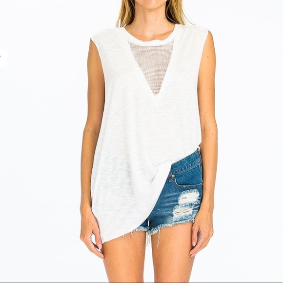 Olivaceous Tops - Olivaceous Sheer Sleeveless Knit Tank